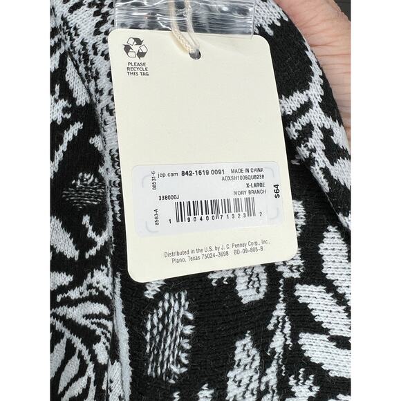 A.N.A. black /white "ivory branch" pullover crewneck sweater NWT Size XL - Picture 6 of 7